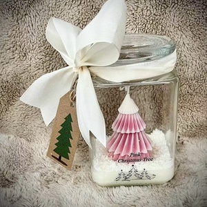 Fenyő díszgyertya üvegben , Karácsony, Karácsonyi lakásdekoráció, Karácsonyi illatgyertya, mécses, Gyertya-, mécseskészítés, MESKA