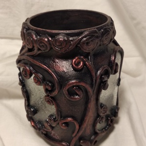 Mécses tartó padlizsán színben - otthon & életmód - gyertya, illat, aroma - mécses és mécsestartó - Meska.hu