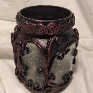 Mécses tartó padlizsán színben - otthon & életmód - gyertya, illat, aroma - mécses és mécsestartó - Meska.hu