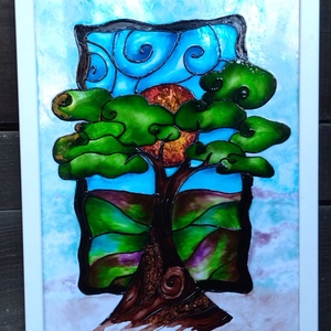 Nyári fa; 30x40 cm-es; keretes plexi kép -  - Meska.hu