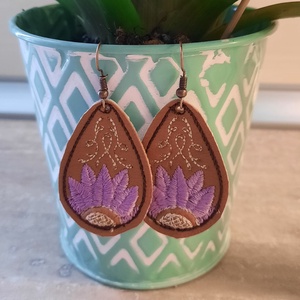 Nyári hímzett füli - ékszer - fülbevaló - lógó fülbevaló - Meska.hu