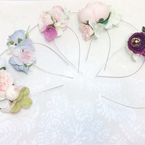 Barack színű boglárkás menyasszonyi, koszorúslány hajdísz, hajráf, tiara -  - Meska.hu