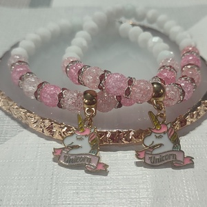 Unikornis páros barátság karkötő - ékszer - karkötő - charm karkötő - Meska.hu