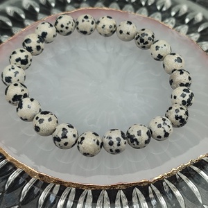 Testet és lelket összehangoló dalmata jáspis női karkötő - ékszer - karkötő - ásványkarkötő - Meska.hu