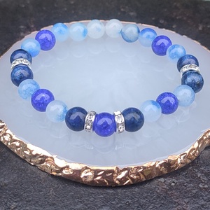 Spiritualitást segítő lapis lazuli női karkötő - ékszer - karkötő - ásványkarkötő - Meska.hu
