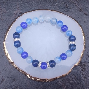 Spiritualitást segítő lapis lazuli női karkötő - ékszer - karkötő - ásványkarkötő - Meska.hu