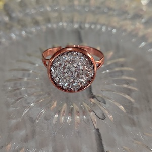 Ezüst rosegold gyűrű és fülbevaló - ékszer - ékszerszett - Meska.hu