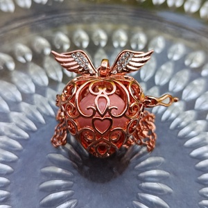 Rózsaszín rosegold angyalhívó nyaklánc - Meska.hu