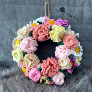  Ajtódísz , kopogtató - tavaszi virágkoszorú - Meska.hu