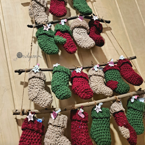 Horgolt  adventi naptár - karácsony - karácsonyi lakásdekoráció - karácsonyi lakásdíszek - Meska.hu