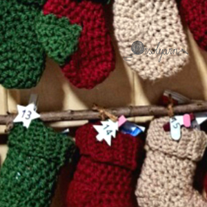 Horgolt  adventi naptár - karácsony - karácsonyi lakásdekoráció - karácsonyi lakásdíszek - Meska.hu