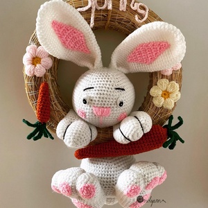 Húsvéti nyuszis ajtódísz, kopogtató  - otthon & életmód - dekoráció - ajtó- és ablak dekoráció - ajtódísz & kopogtató - Meska.hu