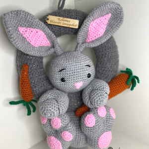 Húsvéti nyuszis ajtódísz, kopogtató  - otthon & életmód - dekoráció - ajtó- és ablak dekoráció - ajtódísz & kopogtató - Meska.hu