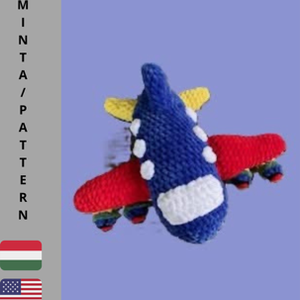 Horgolt zsenília repülőgép - horgolásminta pdf - diy (csináld magad) - szabásminta, útmutató - horgolási minta - Meska.hu