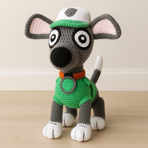 Rocky kutya  Mancs Őrjárat - Paw Patrol  horgolt figura (38 cm), Játék & Sport, Plüssállat & Játékfigura, Kutya, Horgolás, MESKA