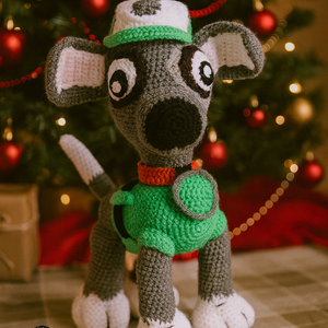 Rocky kutya  Mancs Őrjárat - Paw Patrol  horgolt figura (38 cm) - játék & sport - plüssállat & játékfigura - kutya - Meska.hu