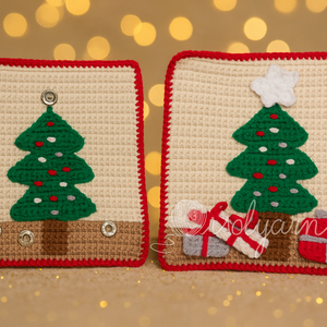 Horgolt karácsonyi mesekönyv  interaktív quiet book gyerekeknek - Crochet Christmas Quiet Book - játék & sport - textilkönyv & babakönyv - Meska.hu