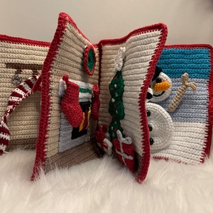 Horgolt karácsonyi mesekönyv  interaktív quiet book gyerekeknek - Crochet Christmas Quiet Book - játék & sport - textilkönyv & babakönyv - Meska.hu