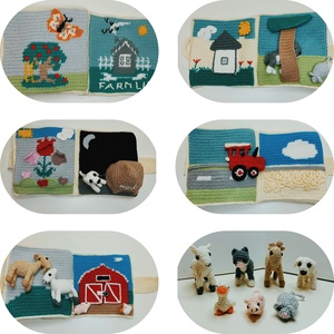 Horgolt interaktív farmos mesekönyv - Crochet Farm Life Quiet Book - baba - mama - baba játékok - textilkönyv & babakönyv - Meska.hu