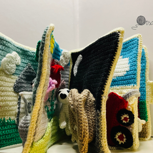 Horgolt interaktív farmos mesekönyv - Crochet Farm Life Quiet Book - baba - mama - baba játékok - textilkönyv & babakönyv - Meska.hu