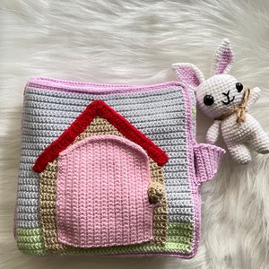 Horgolt húsvéti interaktív könyv nyuszival � fejlesztő játék � azonnal postázható � egyedi darab, Baba - mama, Baba játékok, Textilkönyv & Babakönyv, Horgolás, MESKA