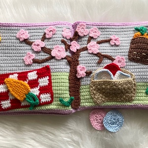 Horgolt húsvéti interaktív könyv nyuszival � fejlesztő játék � azonnal postázható � egyedi darab - baba - mama - baba játékok - textilkönyv & babakönyv - Meska.hu