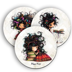 3 db aranyos Könyv hercegnő kör alakú alátét szett (#82), , , MESKA