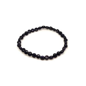 Goldstone kék fazettált korong karkötő 6x4mm, Ékszer, Karkötő, Ásványkarkötő, , MESKA