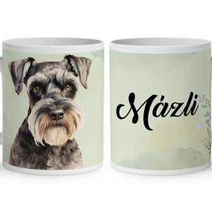 Névvel kérhető - Törpe schnauzer portré mintás bögre, Otthon & Életmód, Konyhafelszerelés, tálalás, Tálalás, Bögre & Csésze, , MESKA