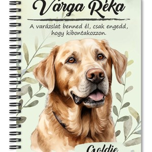 Személyre szabható - Sárga Labrador Retriever portré mintás A5-ös füzet, Otthon & Életmód, Papír, írószer, Jegyzetfüzet & Napló, , MESKA