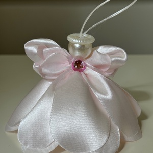 Karácsonyi angyalka királykék selyemszalagból - karácsony - karácsonyi lakásdekoráció - karácsonyi lakásdíszek - Meska.hu