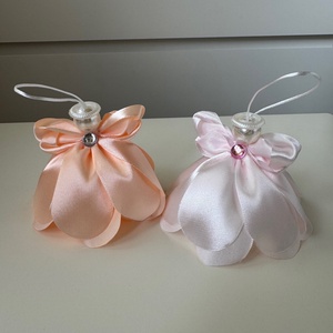 Karácsonyi angyalka rózsaszín selyemszalagból - karácsony - karácsonyi lakásdekoráció - karácsonyi lakásdíszek - Meska.hu