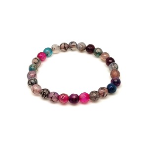 Fazettált lila-multicolor tűz achát golyós gyerek ásvány karkötő 6mm, Ékszer, Karkötő, Ásványkarkötő, , MESKA