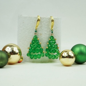 Karácsonyi csillogás fülbevaló, Ékszer, Fülbevaló, Lógó fülbevaló, Ékszerkészítés, MESKA