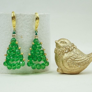 Karácsonyi csillogás fülbevaló - ékszer - fülbevaló - lógó fülbevaló - Meska.hu