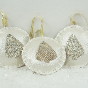 Karácsonyfadíszek  textilbőrből - Meska.hu