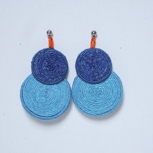 Kékség fülbevaló kenderből, Ékszer, Fülbevaló, Lógó fülbevaló, Ékszerkészítés, MESKA