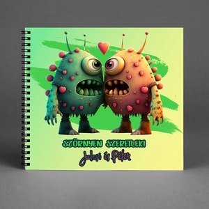Vicces Szörnyecskés Szerelmes Fotóalbum Fénykép album / Évfordulóra / Valentin napra - 40 lap / 80 oldal - 21x19cm /2-es - otthon & életmód - papír, írószer - album & fotóalbum - Meska.hu