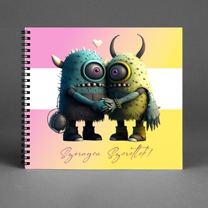 Vicces Szörnyecskés Szerelmes Fotóalbum Fénykép album / Évfordulóra / Valentin napra - 40 lap / 80 oldal - 21x19cm /6-os - otthon & lakás - papír írószer - album & fotóalbum - Meska.hu