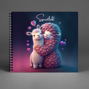 Cuki lámás Fantsy Szerelmes Fotóalbum Fénykép album / Évfordulóra / Valentin napra -40 lap /80 oldal -21x19cm - otthon & életmód - papír, írószer - album & fotóalbum - Meska.hu