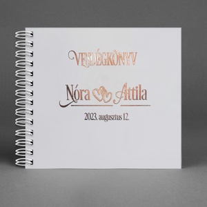 Minimal Rose Gold Vendégkönyv metál fóliás felirattal 1 -  emlékkönyv - egyedi album - esküvői emlék - füzet / napló - otthon & életmód - papír, írószer - album & fotóalbum - Meska.hu