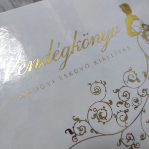 Aranyozott esküvői vendégkönyv / fotóalbum, fehér-arany egyedi luxus album / névre szóló emlékkönyv - választható méret - esküvő - emlék & ajándék - vendégkönyv - Meska.hu