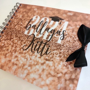 Névre szóló Pénzátadó AJÁNDÉK Emlékkönyv Diplomaosztóra - ajándék album - rose gold glitter  - 21x19cm diplomaosztó - otthon & életmód - papír, írószer - ajándékozás kellékei - pénzátadó boríték - Meska.hu