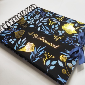 GoldWay - BlueDream aranyozott esküvői vendégkönyv / beragasztós fotóalbum, fekete-kék-arany egyedi luxus album - esküvő - emlék & ajándék - vendégkönyv - Meska.hu