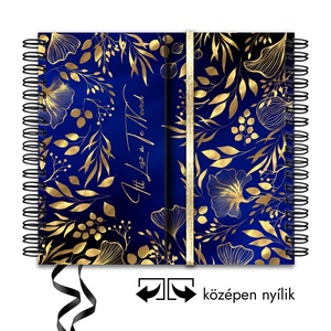 2025 Kék-Arany SZETT 100%-ban Neked Tervezett Borítóval / határidőnapló vagy produktivitásnapló + DÍSZDOBOZ + AJÁNDÉK - otthon & életmód - papír, írószer - naptár & tervező - Meska.hu