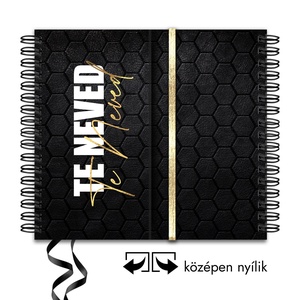 2025 Férfiaknak Fekete Abstract névre szóló Borítóval / határidőnapló / produktivitásnapló + DÍSZDOBOZ +AJÁNDÉK - 04, Otthon & Életmód, Papír, írószer, Naptár & Tervező, Fotó, grafika, rajz, illusztráció, Könyvkötés, MESKA