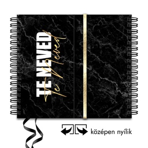 2025 Határidőnapló / Produktivitásnapló Férfiaknak Fekete Márványmintás Névre Szóló Borítóval + DÍSZDOBOZ +AJÁNDÉK, Otthon & Életmód, Papír, írószer, Naptár & Tervező, Fotó, grafika, rajz, illusztráció, Könyvkötés, MESKA