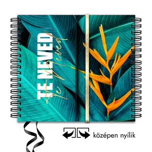 Aranyozott Türkiz Tropical 2025 Határidőnapló / Produktivitásnapló Névre Szóló Borítóval + DÍSZDOBOZ + AJÁNDÉK -01, Otthon & Életmód, Papír, írószer, Naptár & Tervező, Fotó, grafika, rajz, illusztráció, Könyvkötés, MESKA