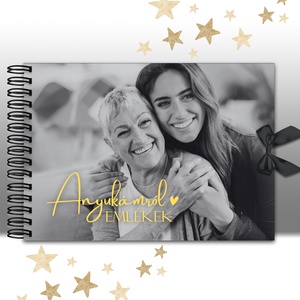 Anya emlékére Aranyozott FÉNYKÉPALBUM  - saját fotóddal, bármilyen felirattal - gyászolás / megemlékezés / emlékek, Otthon & Életmód, Papír, írószer, Album & Fotóalbum, Fotó, grafika, rajz, illusztráció, Könyvkötés, MESKA