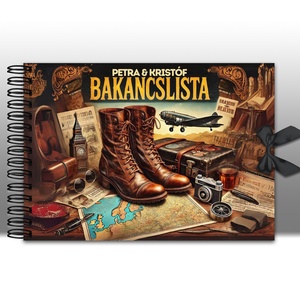 Retro Bakancslista Napló Pároknak - karácsonyi ajándék ötlet / évfordulóra / nászajándékba / szülinapra / cél tervező - otthon & életmód - papír, írószer - jegyzetfüzet & napló - Meska.hu